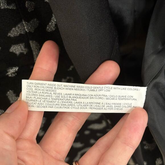 Eloquii Silver Brocade Leopard Print Blazer - Size 16 - Picture 8 of 8